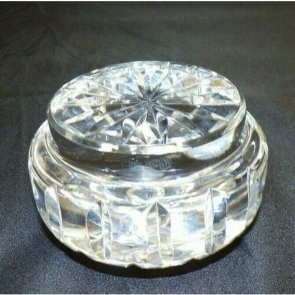*Waterford Round Cut Clear Crystal Faceted Paperweight - Picture 3 of 10